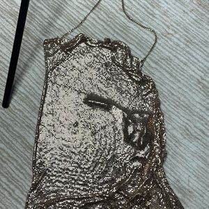 Revolve gold chain dress